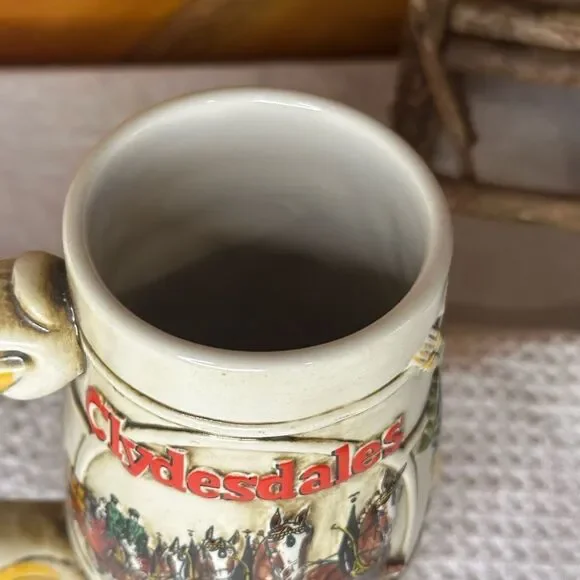 Budweiser Clydesdales Beer Stein Mug Anheuser Busch Vintage - Picture 3 of 5